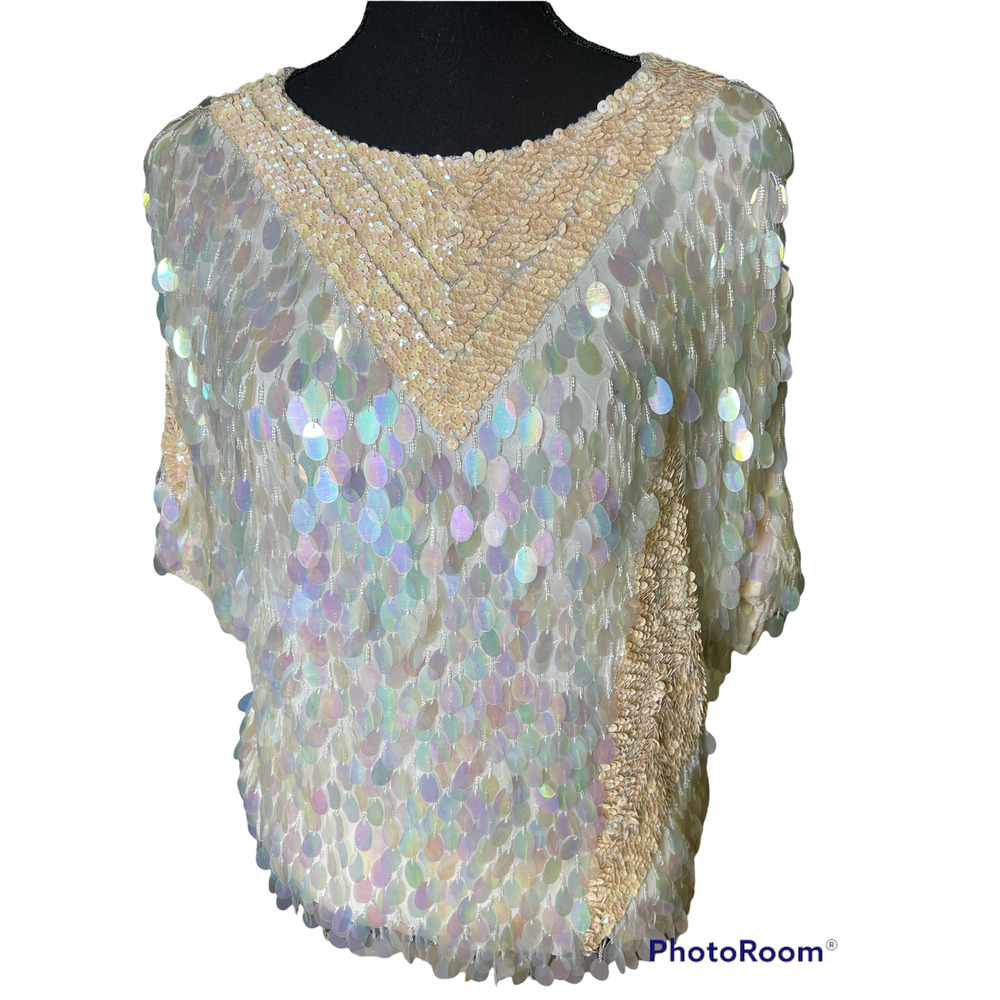 M Mark Cheung Iridescent Blouse Size Medium